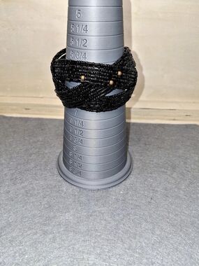 Black & Gold Beaded Wrap Bracelet